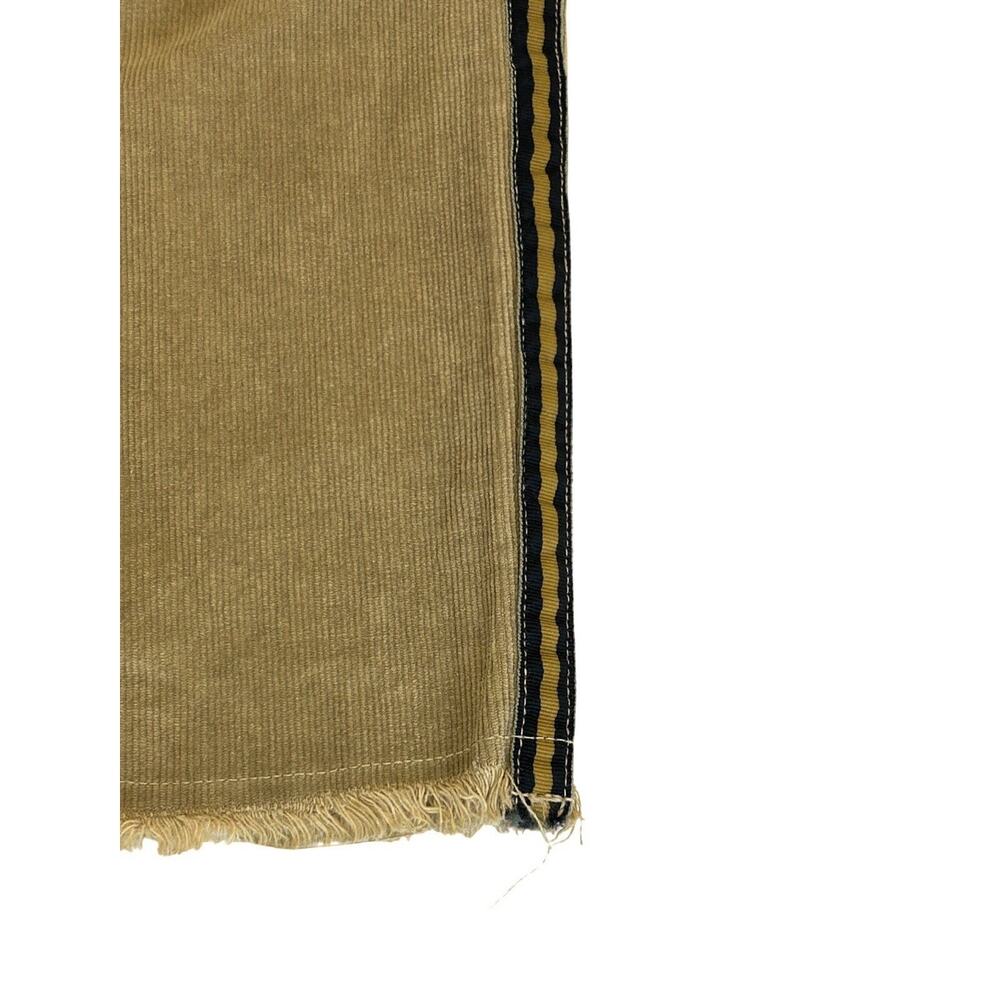 Nili Lotan Jenna Corduroy Pants Size 4 Mossy Gold Brown Side Stripe Raw Hem - Picture 6 of 8